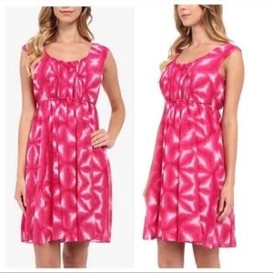 Calvin Klein pink chiffon pleated tie dress size 6